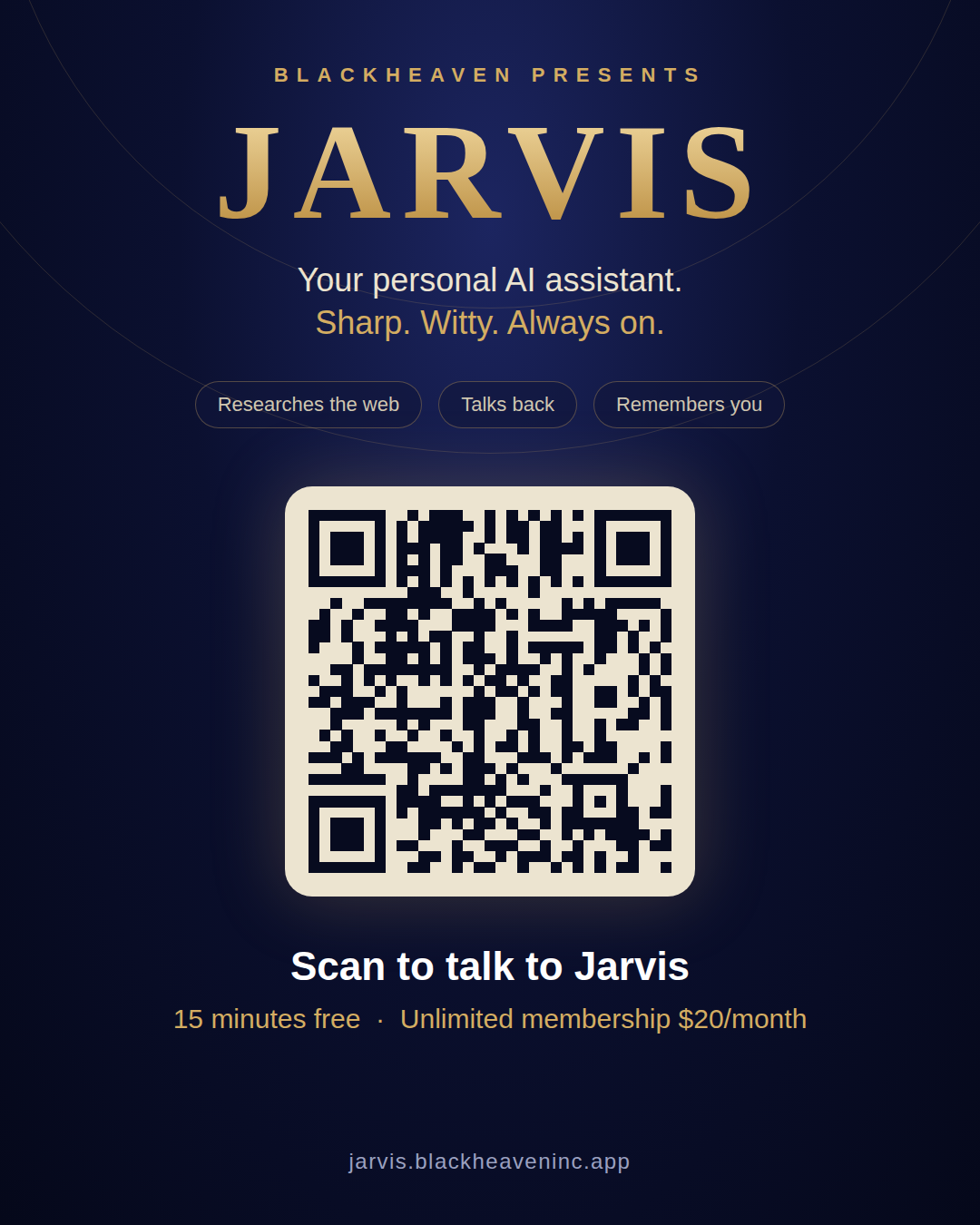 Scan to talk to Jarvis - jarvis.blackheaveninc.app